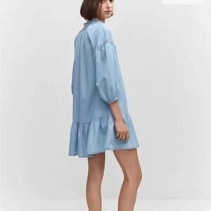 Mango MNG Chambray Peasant Dress -NWT